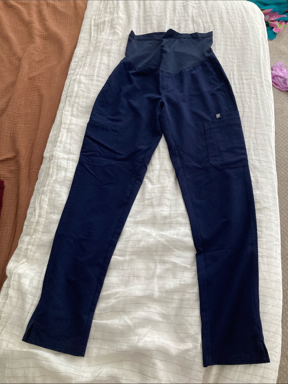 Figs Maternity Straight Leg Scrub Pants in Navy